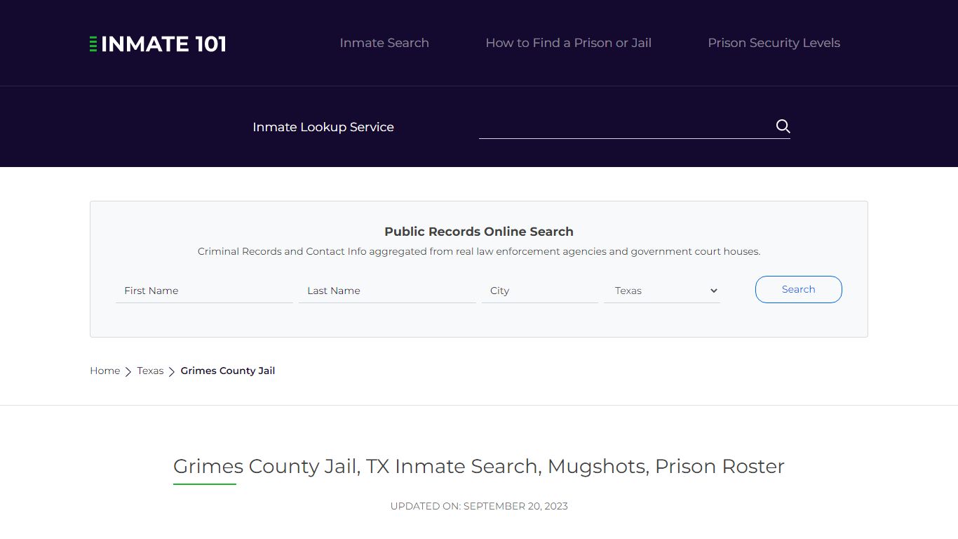 Grimes County Jail, TX Inmate Search, Mugshots, Prison Roster